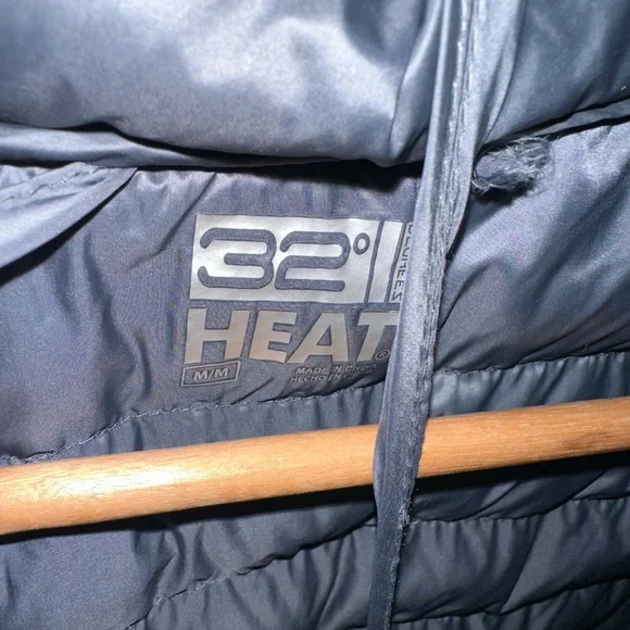 Gray/Blue Puffer Vest with Removable Hood - Picture 2 of 2